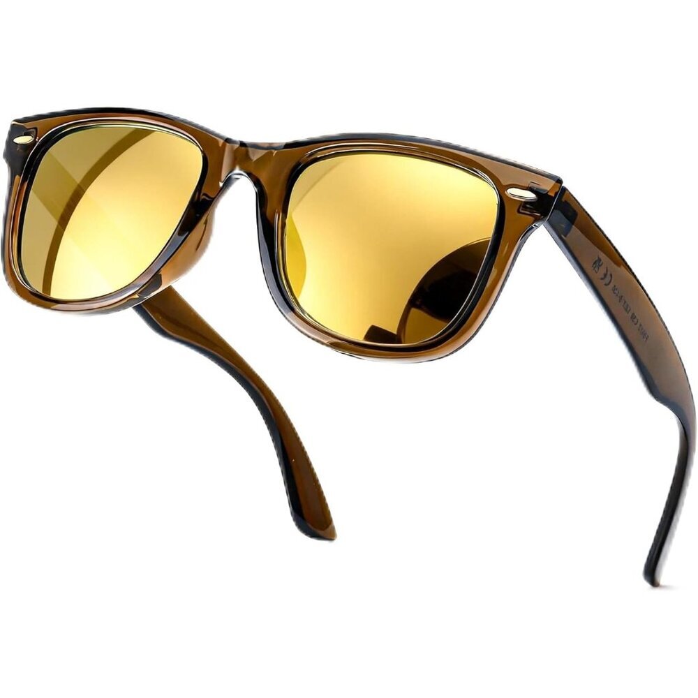 Women's A10 Gold Mirror Lenses Eyewear Designer Square Polarized Sunglasses